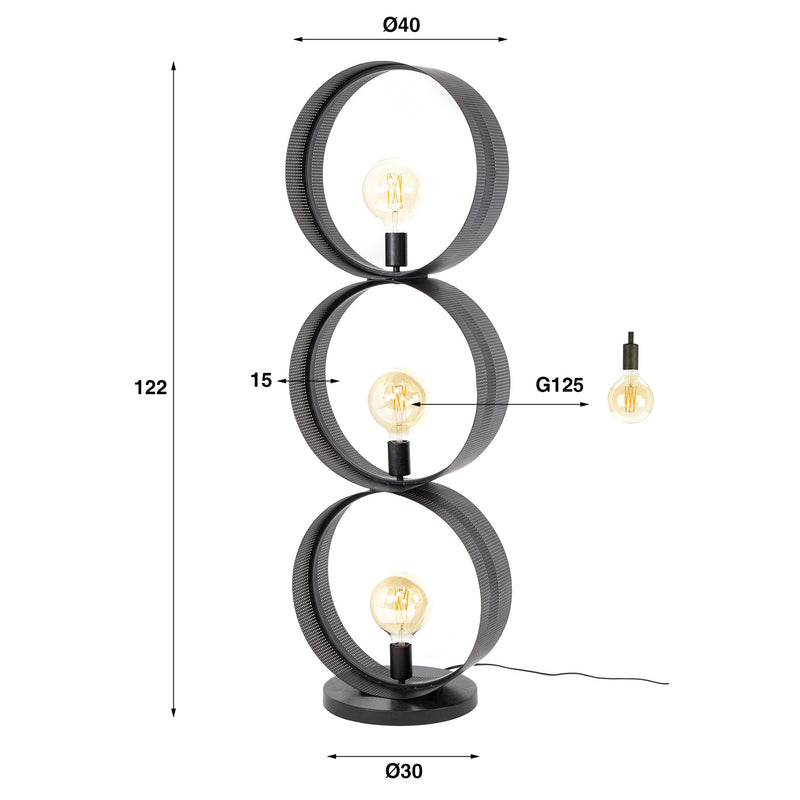 Vloerlamp Ring mesh 3L