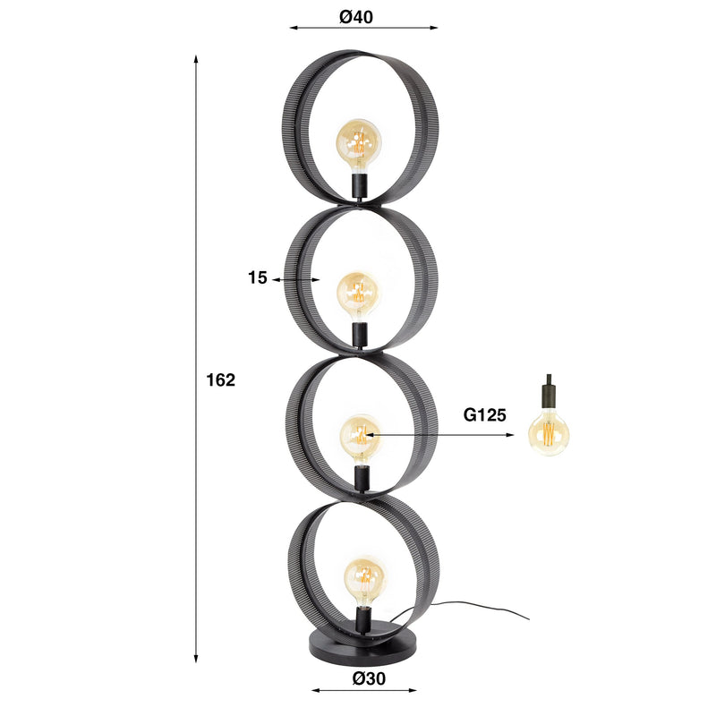 Vloerlamp Ring mesh 4L