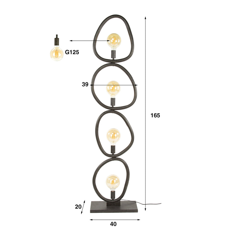 Vloerlamp Pebble 4L