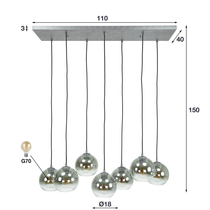 Hanglamp Bubble Shaded 4+3L