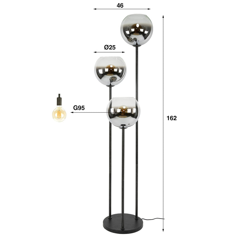 Vloerlamp Bubble Shaded 3L