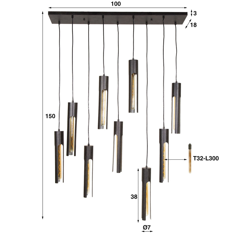 Hanglamp Tube 5+4L