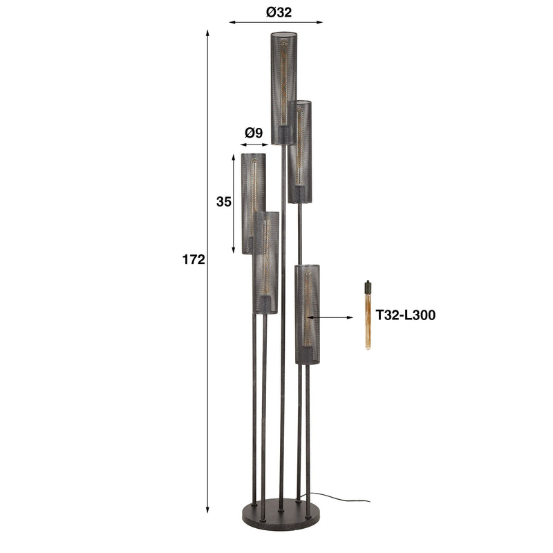 Vloerlamp Tube Mesh 5L