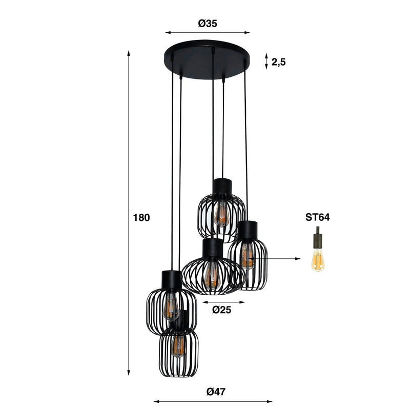 Hanglamp Mix Metal 5L