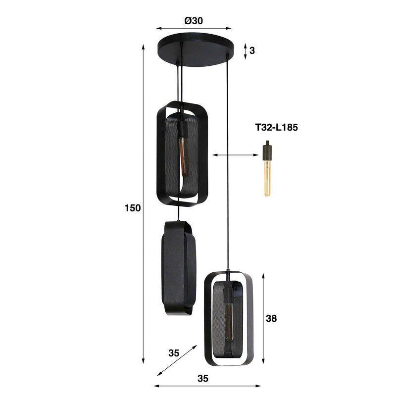 Hanglamp Mesh Rotate 3L
