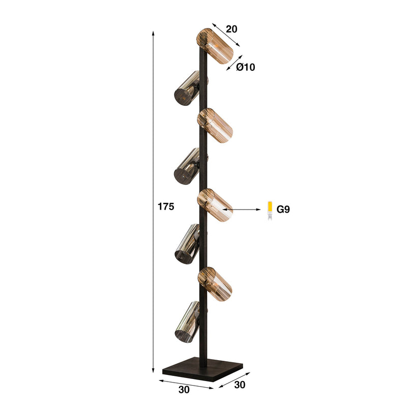 Vloerlamp Cylinder Glass 8L