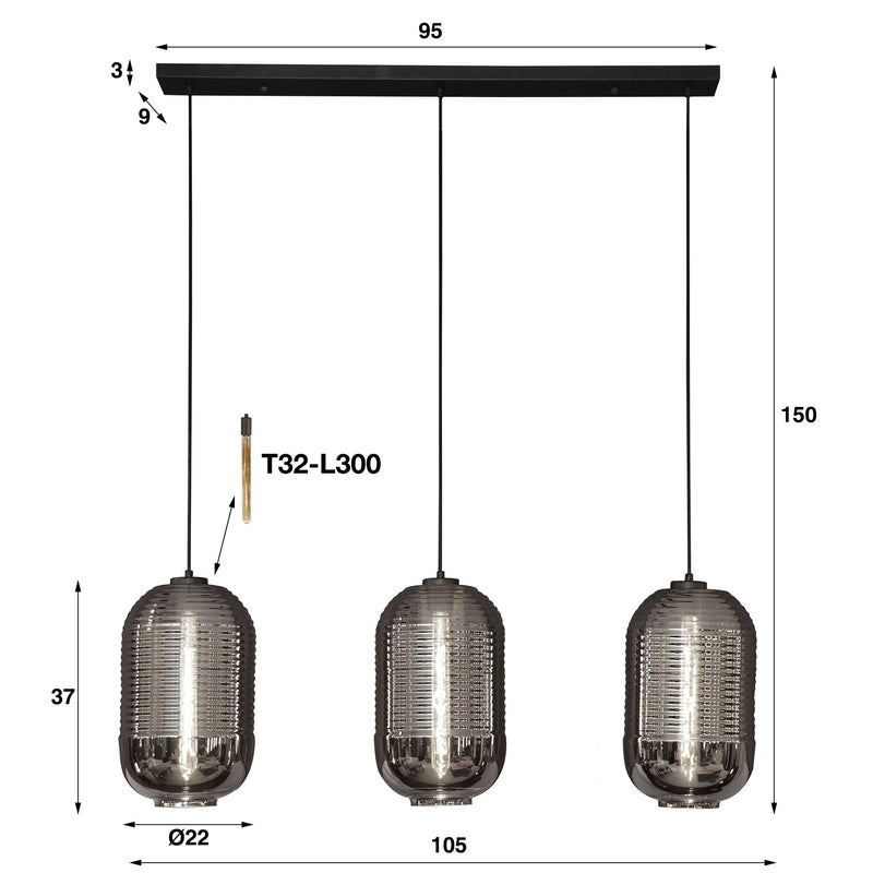 Hanglamp Tub 3L