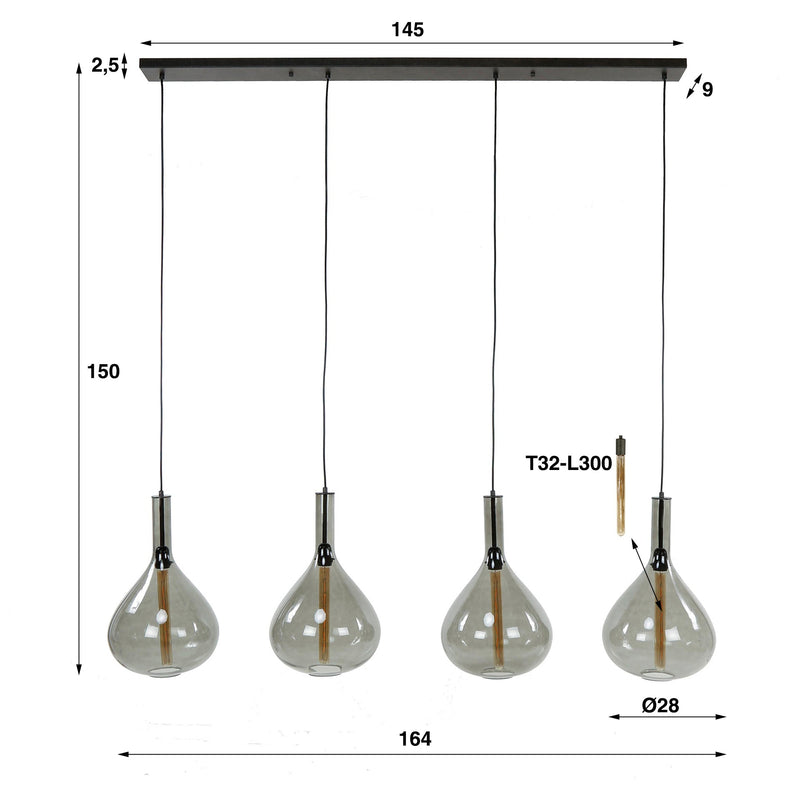 Hanglamp Smoke Drop 4L