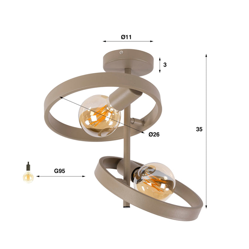 Plafondlamp Hover 2L
