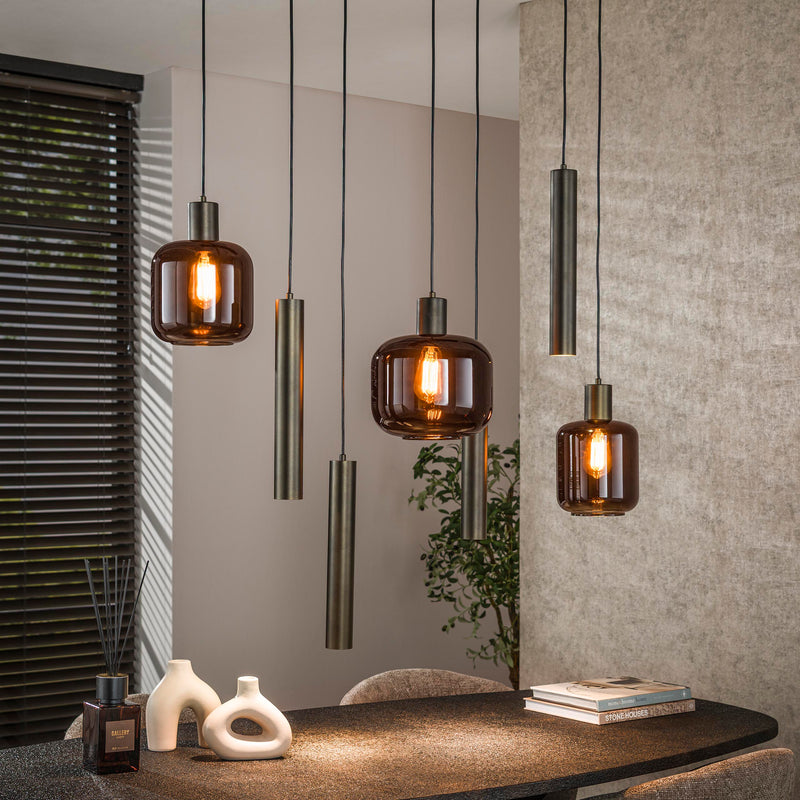 Hanglamp Bronza 4+3L