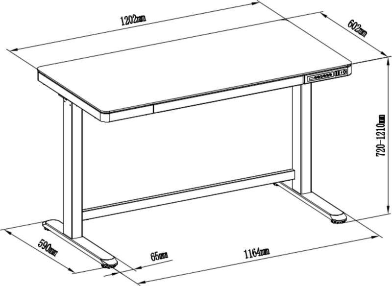 Thuis-werkplek Glazen blad